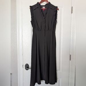 Vince Camuto Black Ruffle Trim Dress
